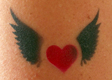 Flying Heart Airbrush Tattoo
