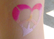 Heart Peace Sign Airbrush Tattoo