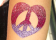 Peace Heart Glitter Tattoo