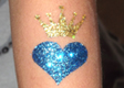 Princess Heart Glitter Tattoo