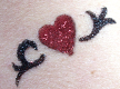 Tribal Heart Glitter Tattoo