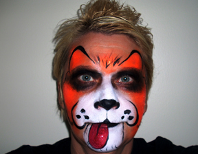 Orange Puppy Face Painting