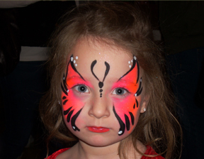 Orange Butterfly Face Painting