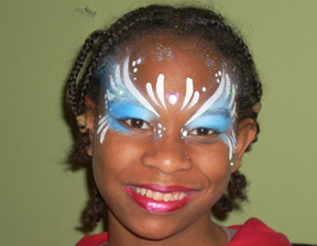 Blue Princess Face Painting